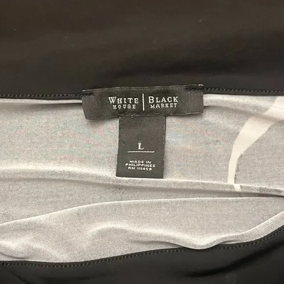 WHBM Black Floral Cowl Neck Dress L - Picture 6 of 9